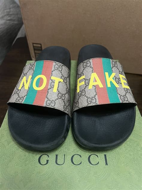 gucci not fake slide|Gucci slides are they real.